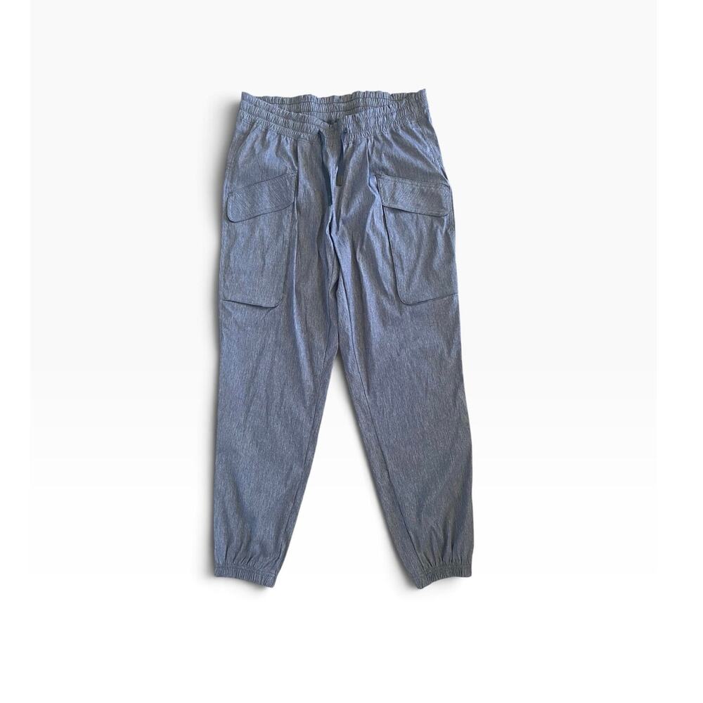 Lucy Activewear Travel Jogger Pants Heather Blue Cargo Pockets Women’s Small S